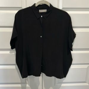 Everlane clean silk shirt black size 10